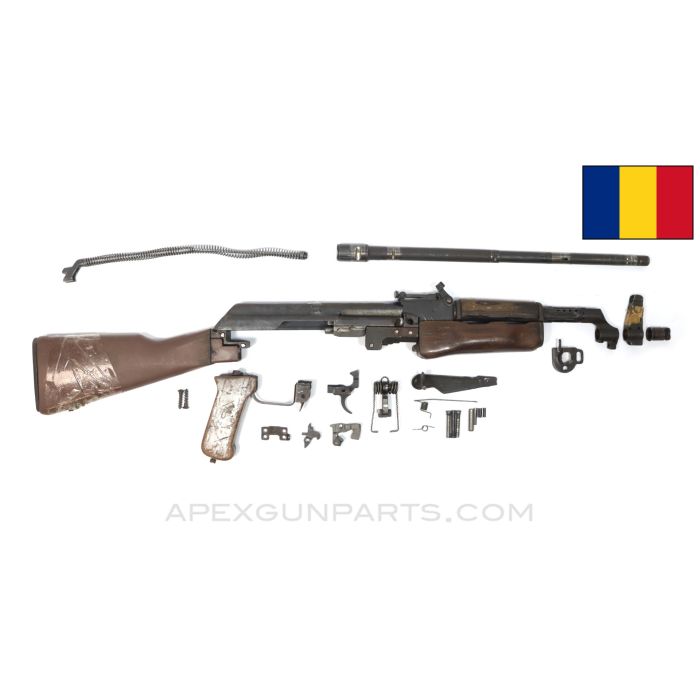 'Arab Spring' Romanian AKM Fixed Stock Parts Kit, w/ Project Romanian Barrel, 16.25", Non Romanian Furniture & BCG, 7.62x39 *Good* 