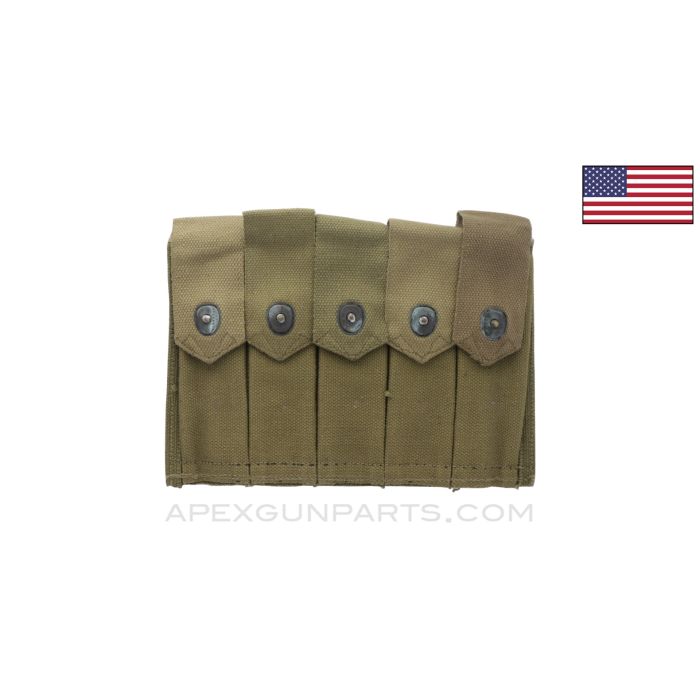 Thompson SMG 5 (20rd) Magazine Divided Pouch, Canvas *Very Good* 