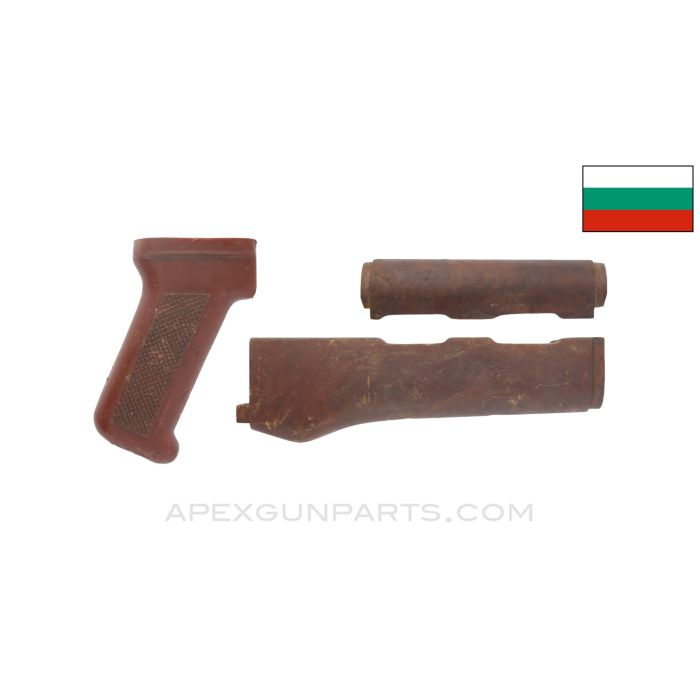 Bulgarian AK-47 Bakelite Handguard Set, w/ Polymer Pistol Grip *Good*