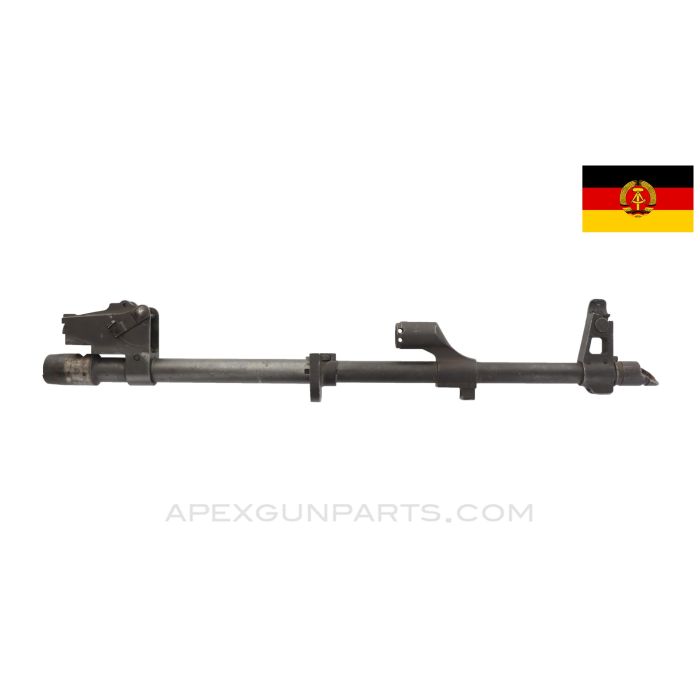 East German AK-47 MPi-KM Populated Barrel Assembly, 16", w/ Slanted Muzzle Brake & Stripped Rear Sight, Chrome Lined, 7.62x39, *Fair* ONE-OFF