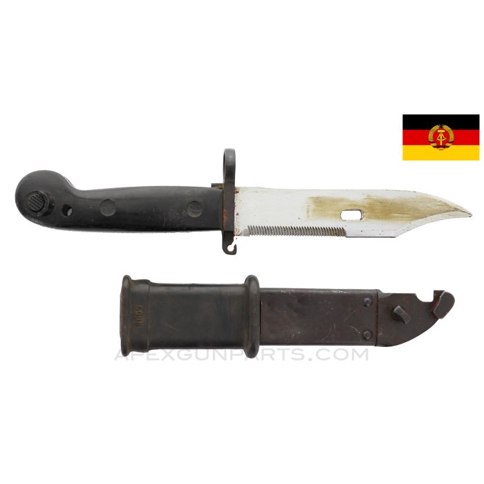 East German AKM Model 59 Bayonet with Steel Scabbard *Good*