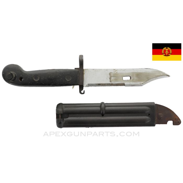 East German AKM Model 59/2 Bayonet with Polymer Scabbard *Good*