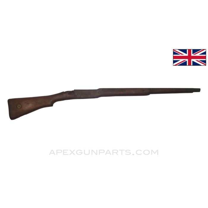 P14 Enfield Rifle Stock, 42", Partially Stripped, w/ Volley Sight, No Volley Sight Cut or Stock Disk, Wood, *Fair*