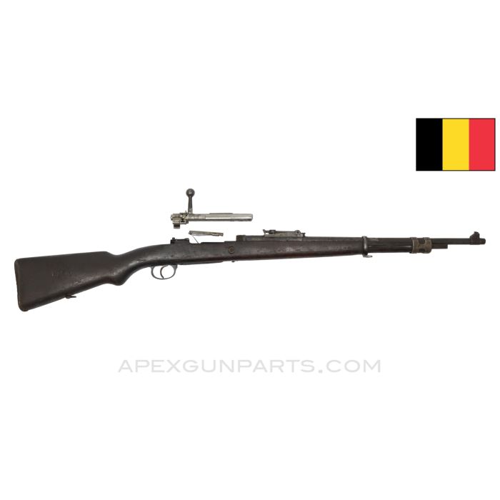 Colombian 1950 Mauser Short Rifle Parts Kit, w/ Take-Off Barrel, 23.5", No Handguard, Belgian FN MFG, 30-06 *Good* 