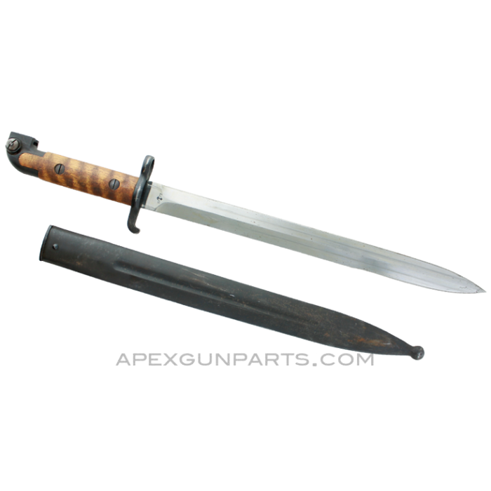 wedish M1914 Carbine Bayonet & Scabbard, Wood Handle, *Very Good*