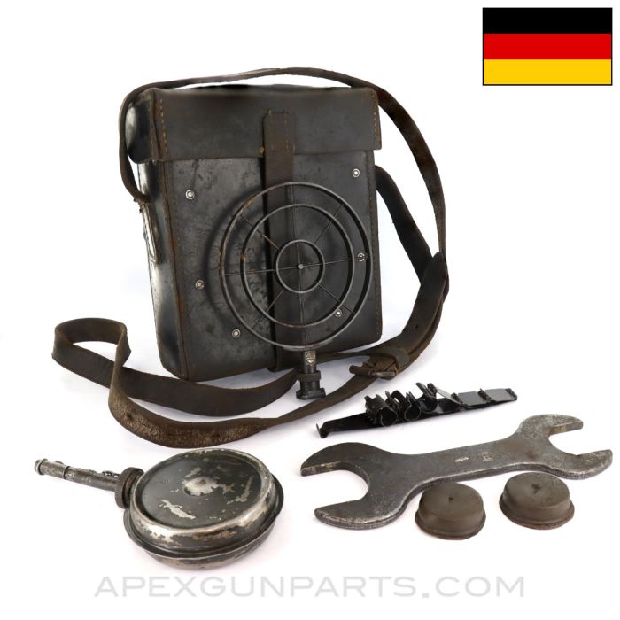 MG-34 Gunners Pouch & Kit, Spider Sight, Incomplete, WWII German Marked, Leather *Good* 