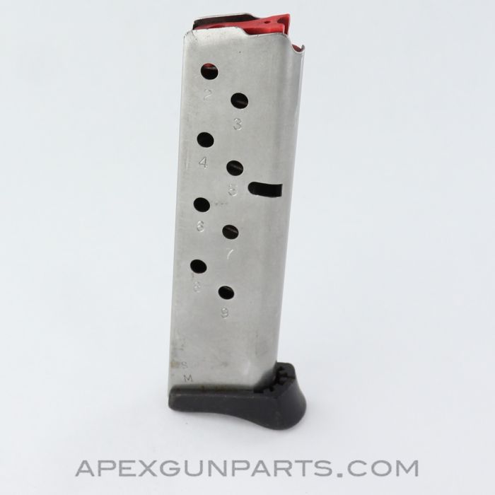 Smith & Wesson 3913 Magazine, 9rd, w/ Finger Ext, Stainless, Factory, 9mm *Very Good*