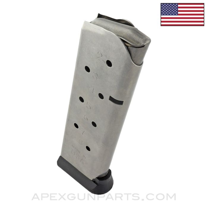 Colt 1911 Government / Commander Magazine, 8rd, 45 Auto W / Base Pad and Round Follower *NEW*