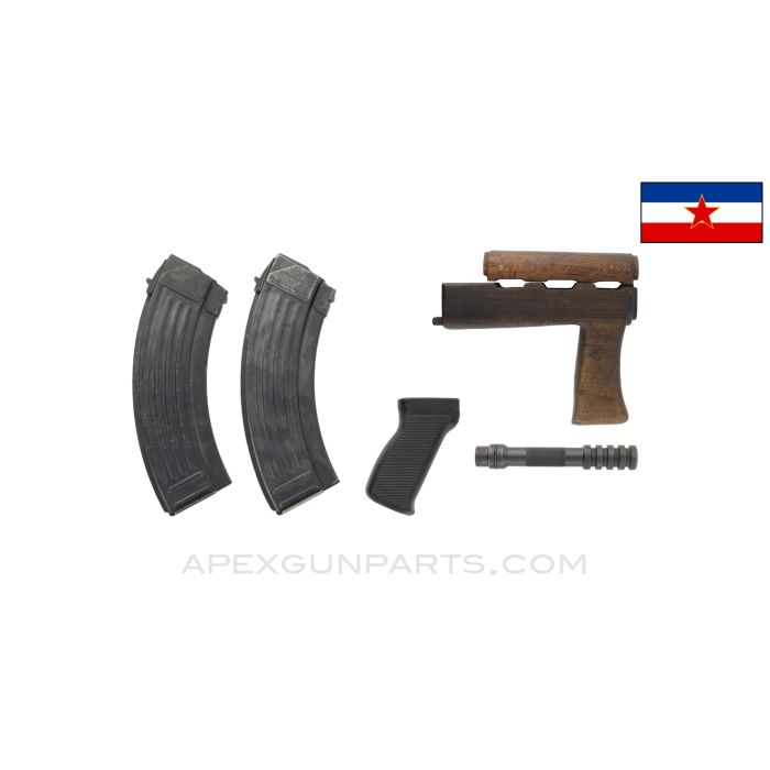 Collector's Yugo M70 Handmade Handguard Set, w/ Pistol Grip, Grenade Spigot & 2 Magazines, 30rd, 7.62x39, *Good*