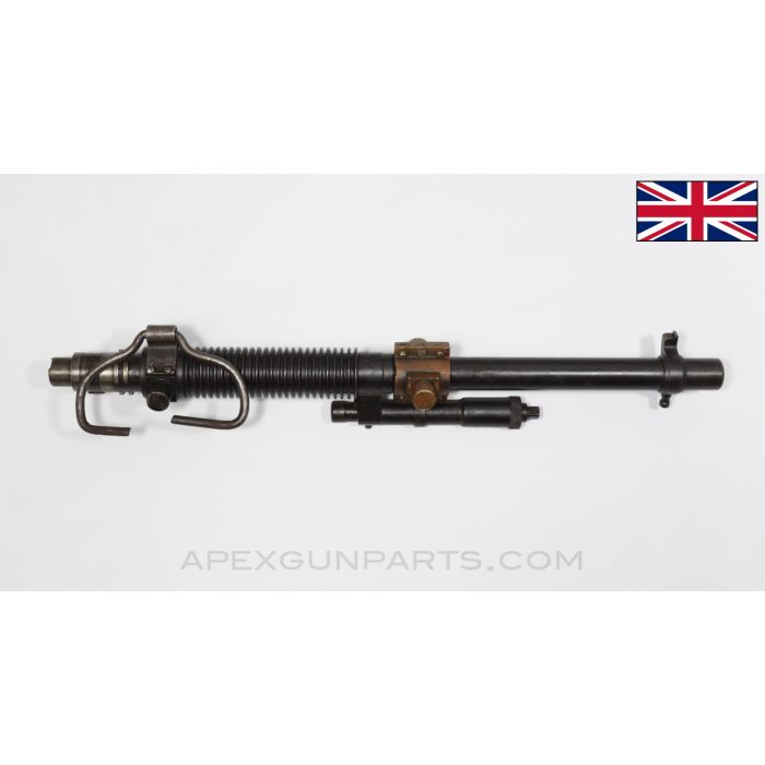 British Hotchkiss M1909 "Portative" LMG Barrel, 23.5", w/ Carry Handle Frame, Sheared Front Sight Dovetail, .303BR *Good* 