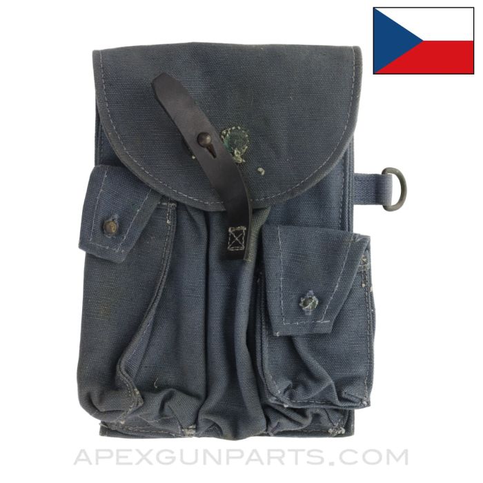Czech MP-40 Magazine Belt Pouch, Balkan War Issue, Blue Canvas *Good* 