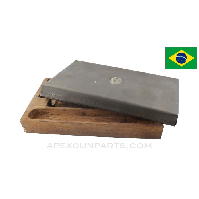 Brazilian Madsen LMG Gunner's Kit "A" Wood Insert w/ Lid, Stripped *Fair*