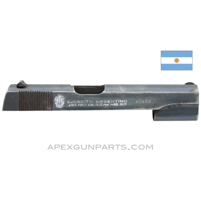 Argentine Ballester-Molina 1927 Pistol Slide, Stripped, Ejercito (Army), .45 ACP *Good*