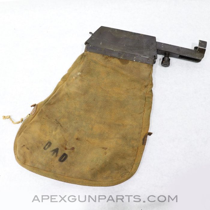 BREN Gun Spent Brass Catcher, Metal Frame, Canvas Bag *Good*