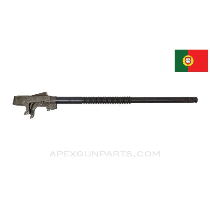 Madsen LMG Barrel, 23.25", w/ Barrel Extension Assembly & Bolt, Late w/ Partial Length Cooling Fins, Portuguese, 7.92x57, *Good* 