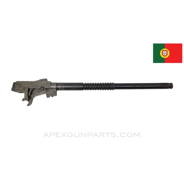 Madsen LMG Barrel, 18.75", w/ Barrel Extension Assembly, Late w/ Partial Length Cooling Fins, Portuguese, 7.92x57 *Good*