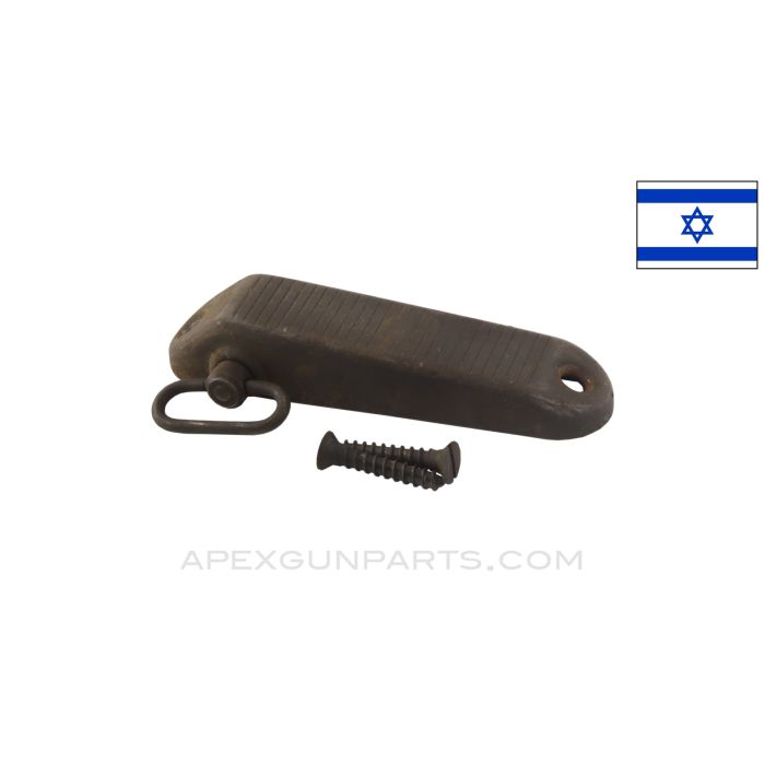 UZI Wood Stock Buttplate, w/ Screws *Good*