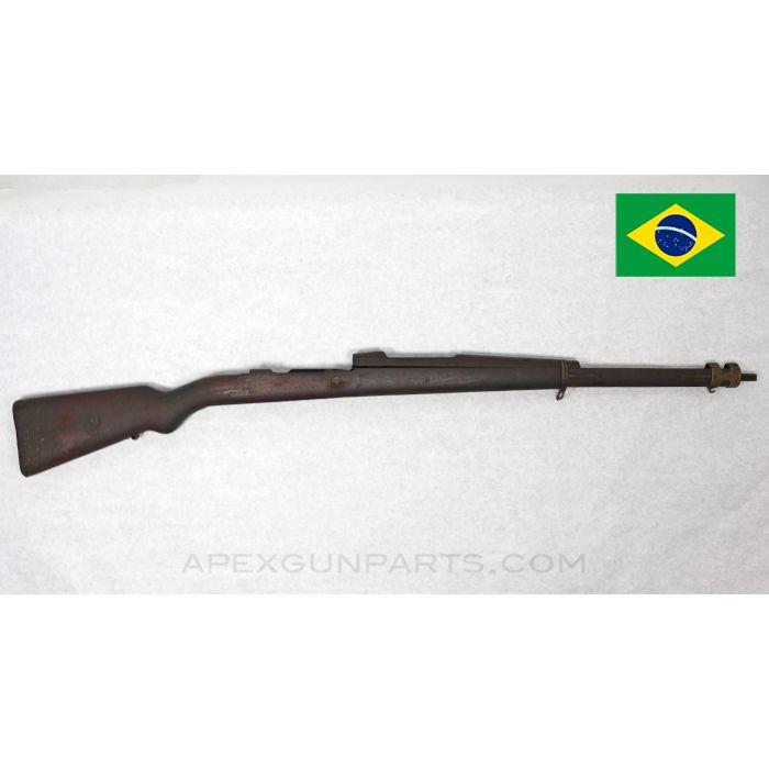 Brazilian 1908 Mauser Stock Set, 43.5", Star Cartouche, Wood, *Fair* 