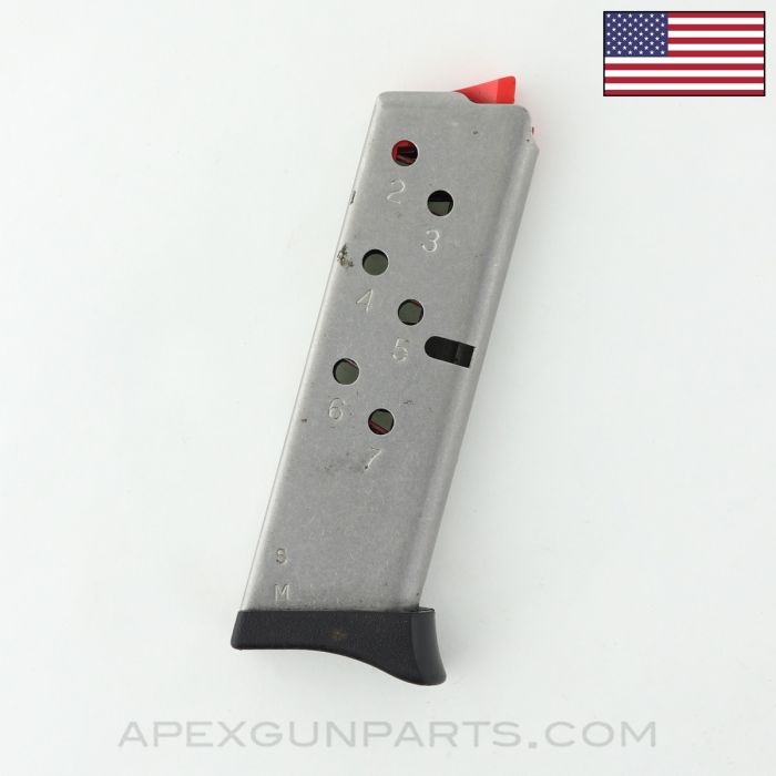 Smith & Wesson 3913 Magazine, 7rd, w/ Finger Ext., Stainless, 9mm *Very Good*