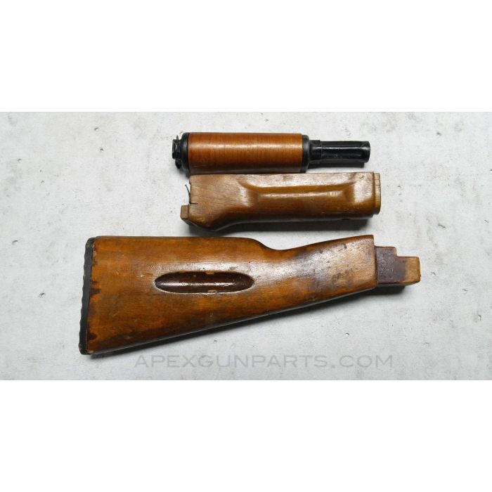 Bulgarian AK-74 Parts Kit with wood stock and handguards, matching