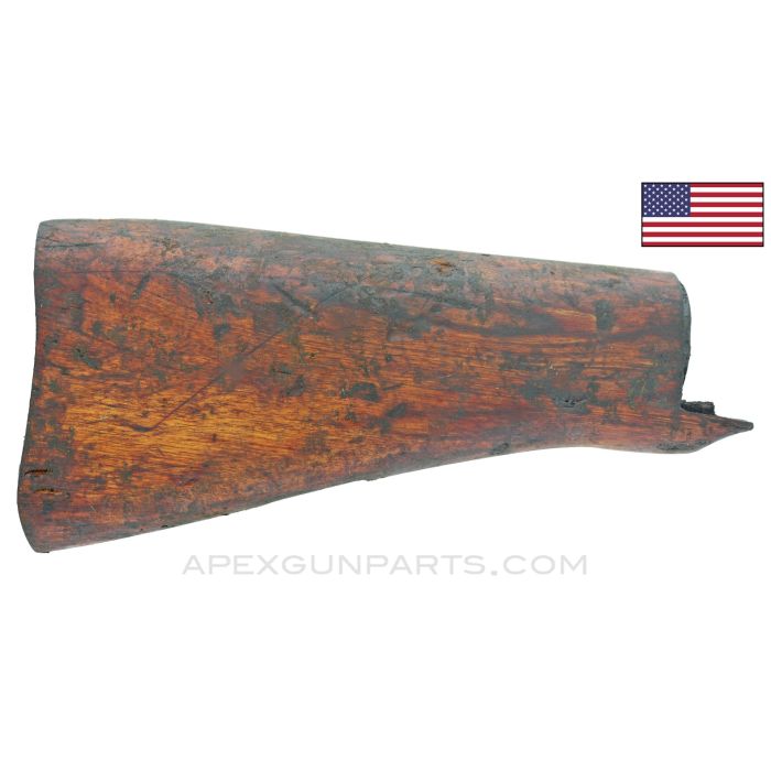 1918 BAR Buttstock, Flat Swivel Cutout, Stripped, Wood *Fair*