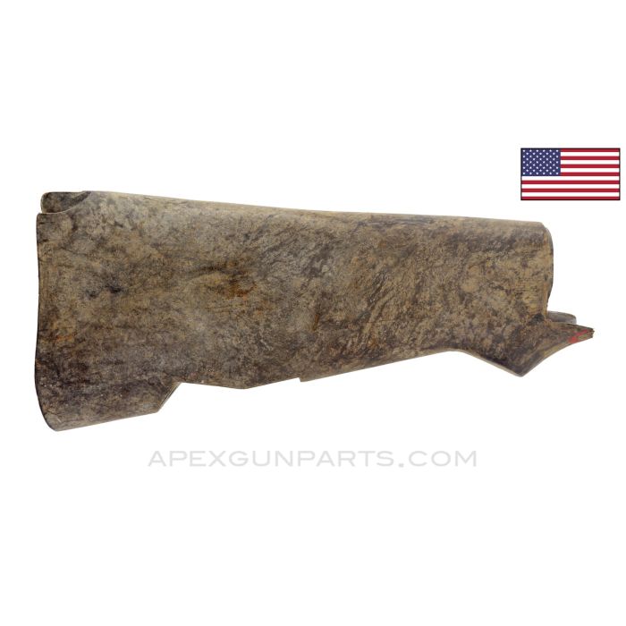 1918A2 BAR Buttstock, 1943-1945 Dated, Firestone Marked, Brown Fibreglass w/ Monopod Hole, Stripped *Fair* 