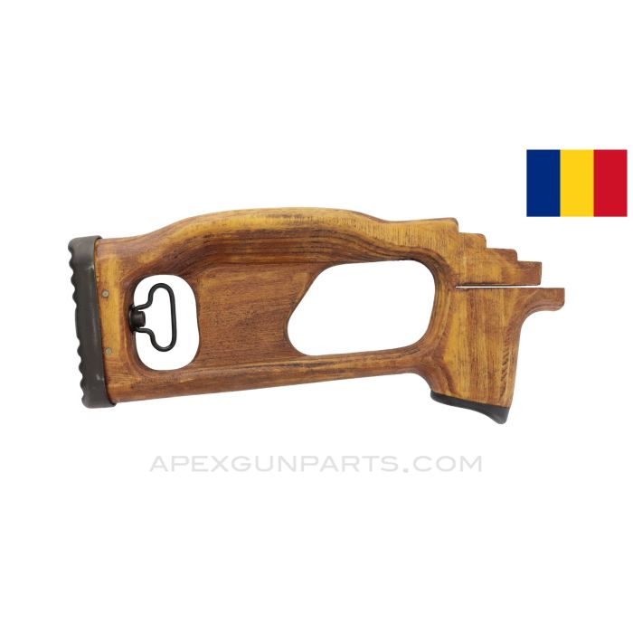 Romanian SAR 1/2/3 Thumbhole Buttstock, Wood, Complete, No Buttstock Mounting Screw, *Very Good*