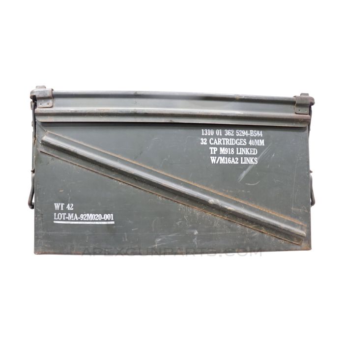 32 Cartridge 40mm Ammunition Can, TP M918 Linked w/M16A2 Links