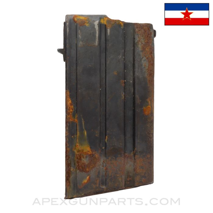 Yugoslavian Zastava M77 20rd Magazine, Blued Steel, 7.62 NATO, *Fair*