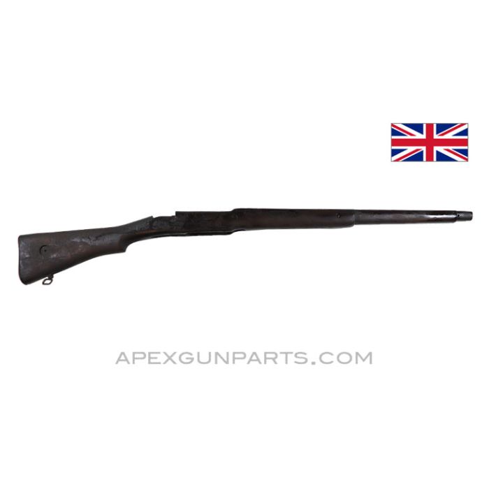 P14 Enfield Rifle Stock, 42", Partially Stripped, No Volley Sight Cut, Ground Sight Plate, Wood, *Good*  