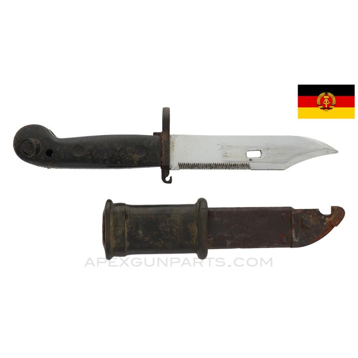 East German Model 59 AKM Bayonet with Steel Scabbard *Fair*