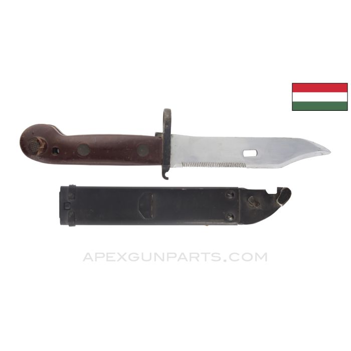 Hungarian AKM Type 1 Bayonet, w/ Steel Scabbard *Good* 