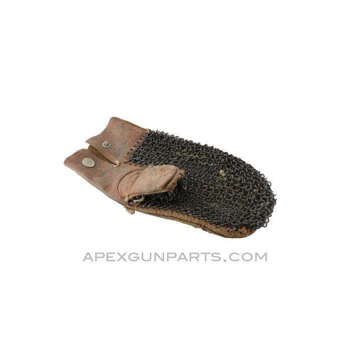 Hotchkiss 1914 Gunners Kit Hot Barrel Mitten, Right Hand, Leather & Steel Mesh *Fair* 