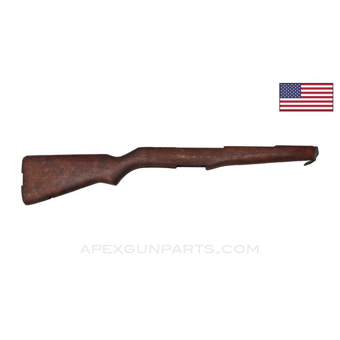 M1 Garand Stock, 29.5", w/ Handguard Ferrule & Swivel, Dark Wood, *NOS*