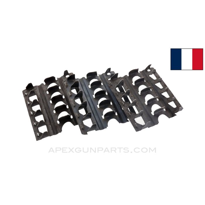 Turkish Hotchkiss M1922 Feed Strip Sections, 3 Sets of 5rd Sections, Steel, 7.92x57mm Mauser *Good*