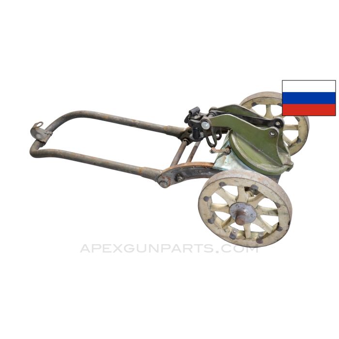 Russian 1910 Maxim Sokolov Wheeled Carriage Mount Assembly, No Shield or Mount Pin *Fair* 