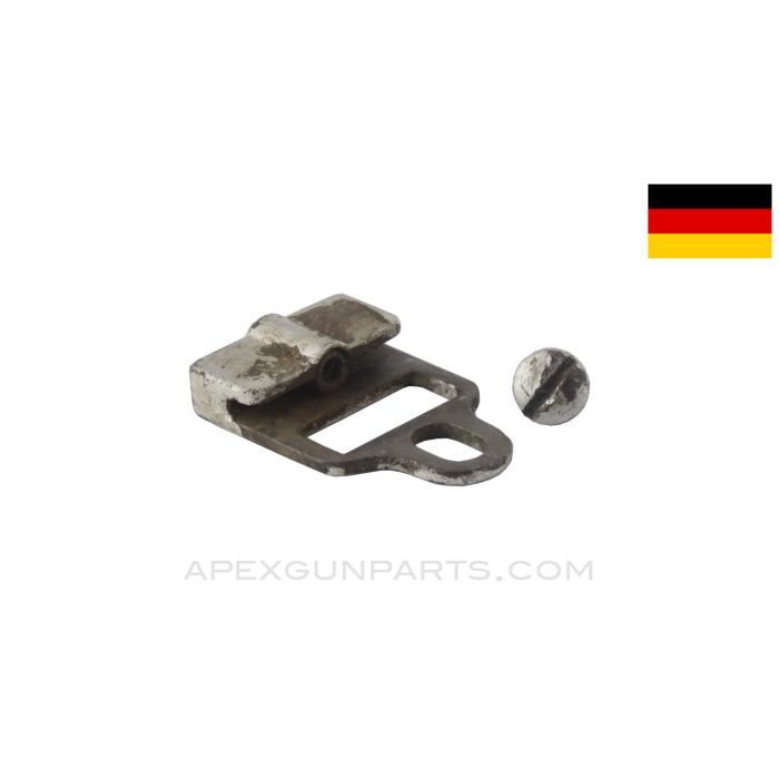 German Maxim MG-08 Top Cover Latch, w/ Spring & Screw, Silver Painted *Good*
