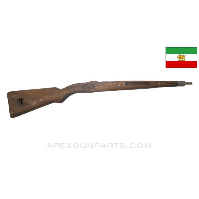 Iranian / Persian Mauser Model 49 Carbine Stock, 32", Small Sling Slot, Over Sanded, Wood, *Good*