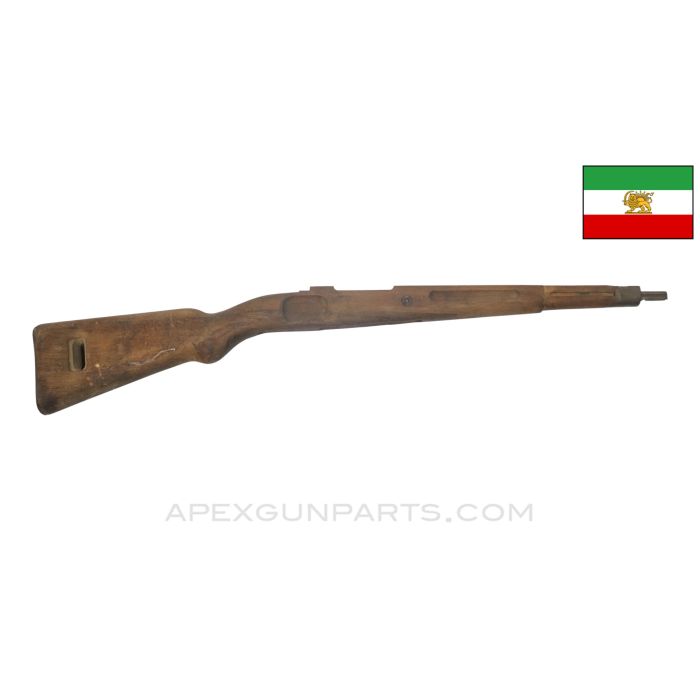 Iranian / Persian Mauser Model 49 Carbine Stock, 32", Large Sling Slot, Wood, *Good*