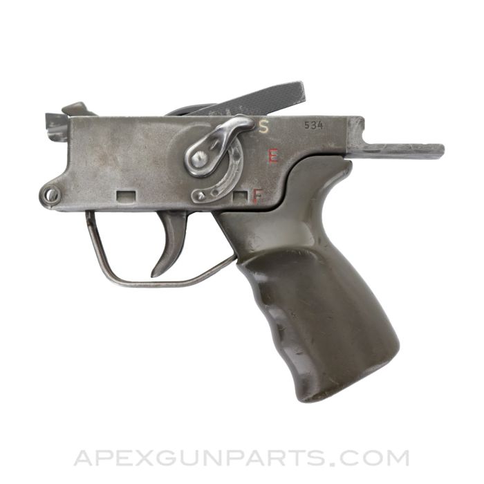 H&K G3 Trigger Assembly, Select Fire, Steel, Complete, Green Grip