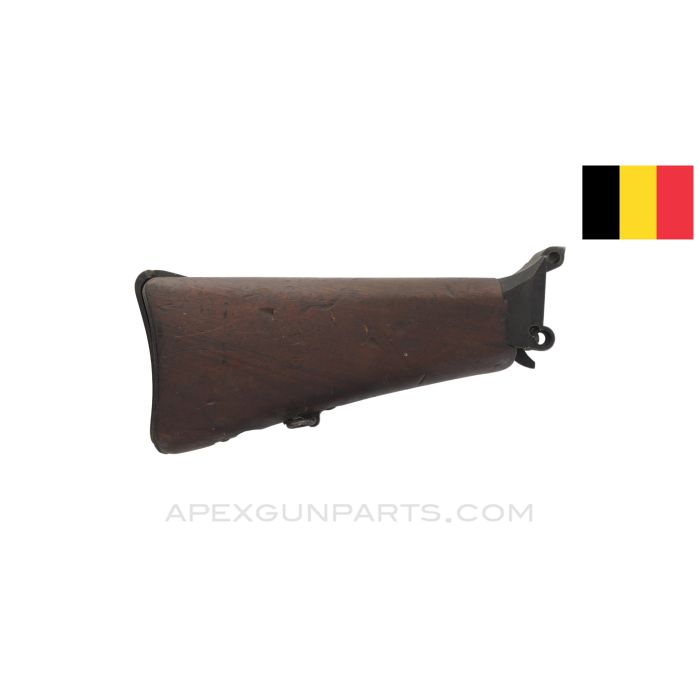 FN Model D Buttstock Assembly, w/ Buffer Mechanism and Butt Plate, Type 1, Wood *Good* 