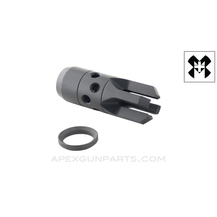 "Chaos" AR-10 / FN SCAR / 7.62 NATO Muzzle Brake / Flash Hider, w/ Crush Washer, 5/8x24 RH Thread, US Made by M+M, *NEW* 