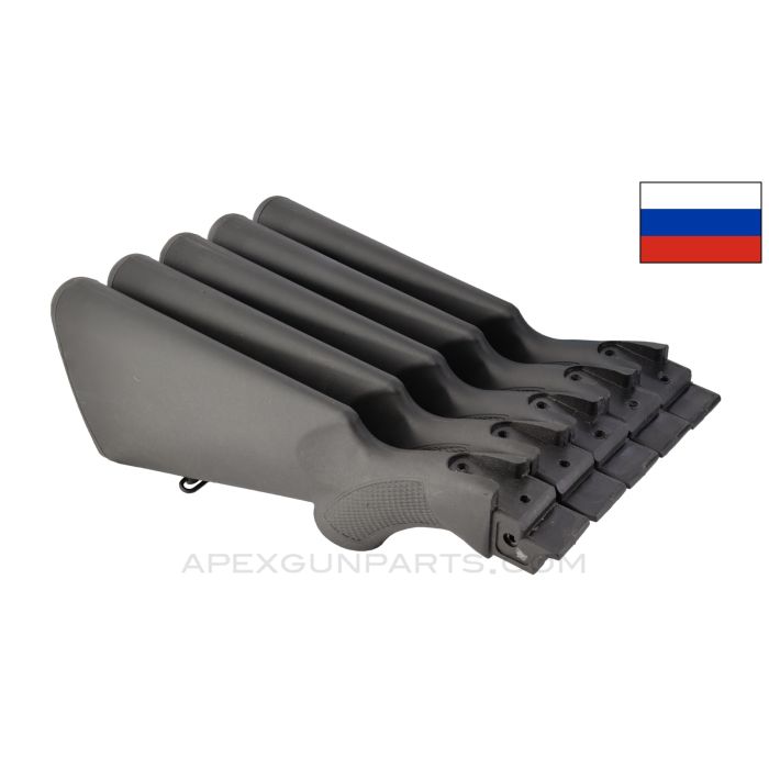 SPECIAL SALE! Russian Saiga AK/Shotgun Buttstock Assembly, Set of 5, Black Polymer *Excellent*