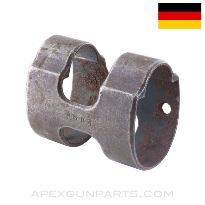 German K98K Mauser Front Barrel Band, H Cut, Waffen Marked, *Good*