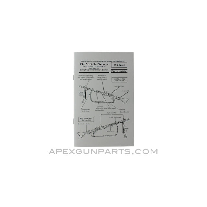 MG-34 Weapons Table Manual, Waffentafeln, Translation From Original, Paperback, *NEW*