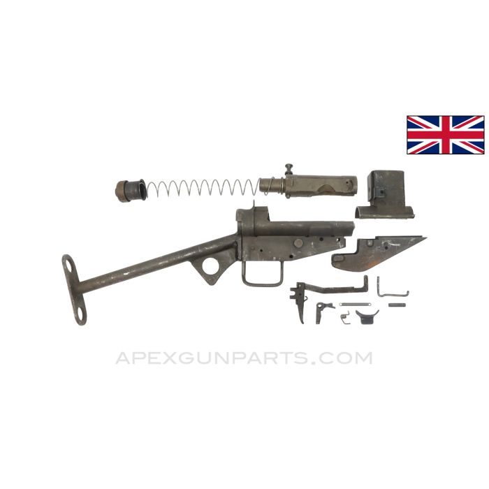 British STEN Mk III SMG Parts Kit, w/ "T" Stock, 9mm Luger *Good*