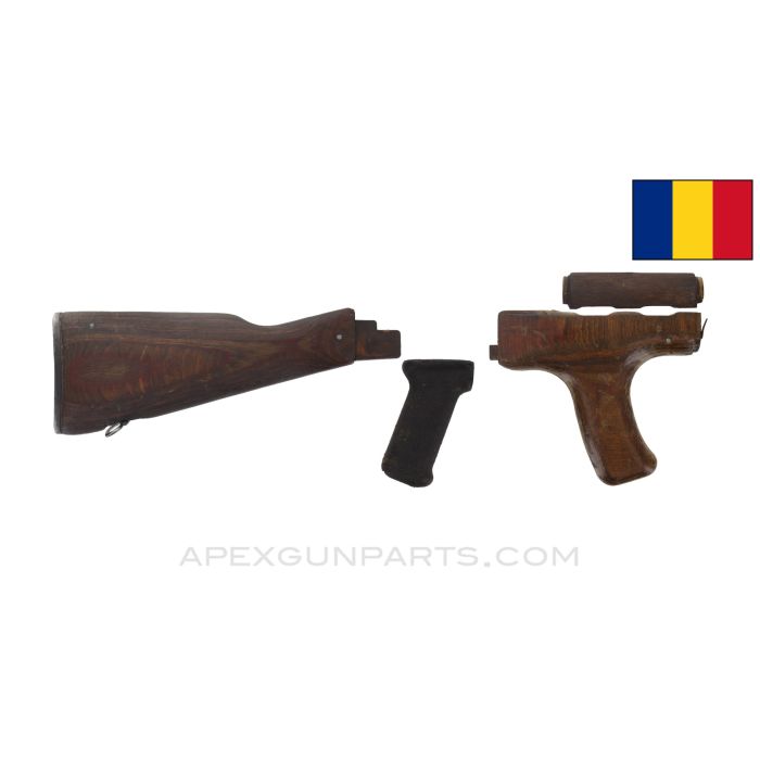 Romanian M63 AKM/AK47 Stock Set, w/ Grip, Laminated Wood, *Good*