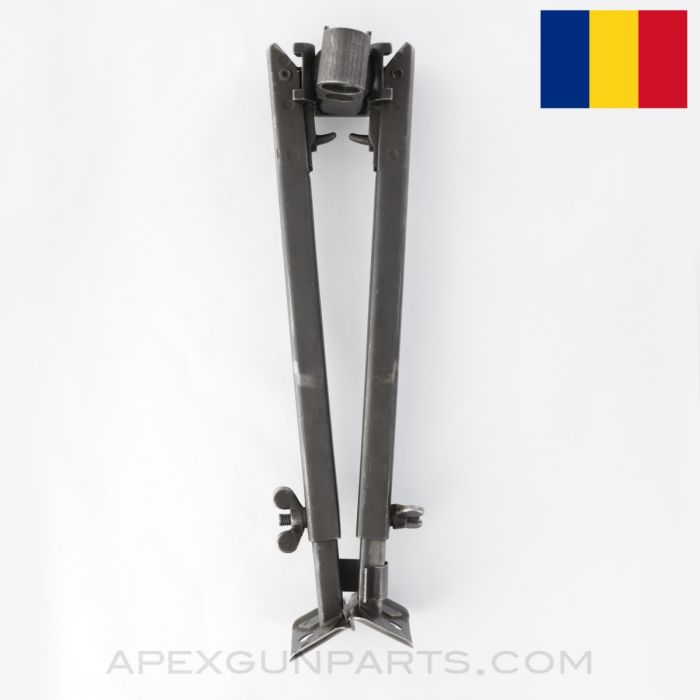 Romanian RPK Adjustable Bipod Assembly, No Spring, Type 2 Collar, Early, *Good*