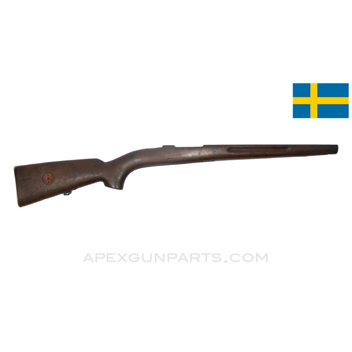 Swedish Mauser Rifle Stock, Modified Length to 35", Modified Grip, Wood, *Very Good*