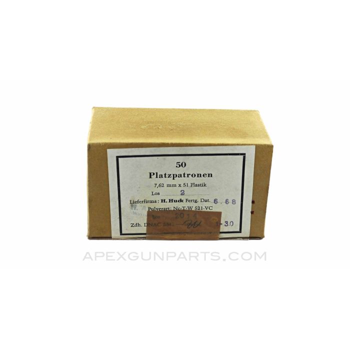50rd Box of German (Platzpatronen) 7.62x51mm Rifle Blanks *NOS*